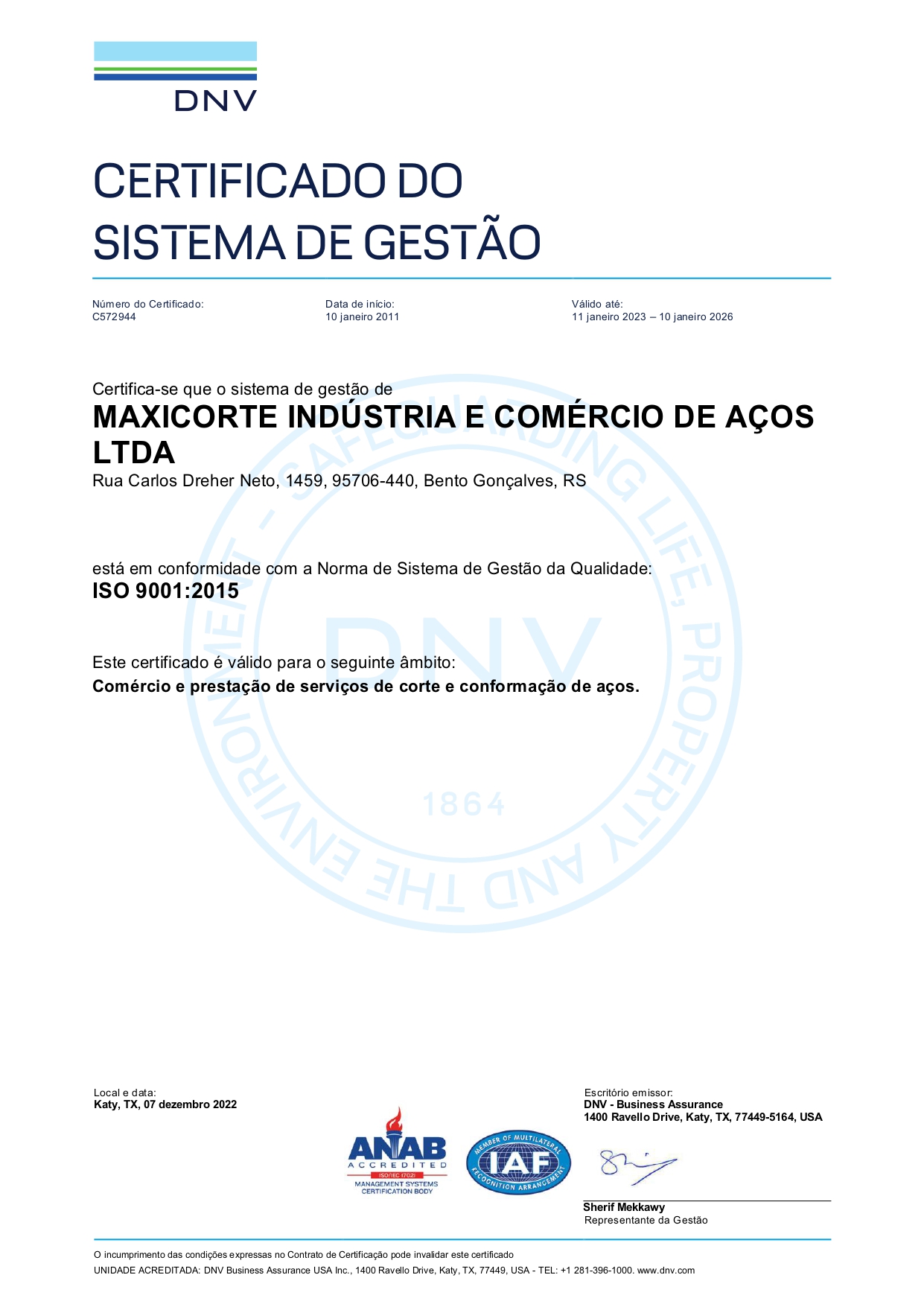 Certificação - Maxicorte